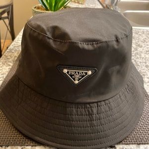 Prada nylon black bucket cap